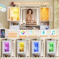 thumbnail image 4 of Vanity Desk with Mirror & Lights, 42‘’ Large Makeup Vanity with 2 RGB Jewelry Cabinets & 7 Drawers, White Vanity Table Set with Charging Station, Dressing Table with Lights Desk, 4 of 9