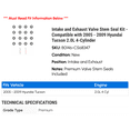 thumbnail image 2 of Intake and Exhaust Valve Stem Seal Kit - Compatible with 2005 - 2009 Hyundai Tucson 2.0L 4-Cylinder 2006 2007 2008, 2 of 2