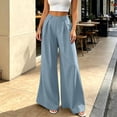 thumbnail image 5 of Aimik Women's High Waist Pleated Wide Leg Dress Pants Solid Color Straight Leg Trousers with Belt Work Business Long Pant, 5 of 6