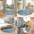 thumbnail image 7 of CURLYOOT Beach Theme Half Round Door Mat 40'' x 63'', Indoor Outdoor Entrance Rug, Semi Circular Area Rug, Non Slip Washable Absorbent Doormat, Seashells Starfish Laundry Room Rug, 7 of 7