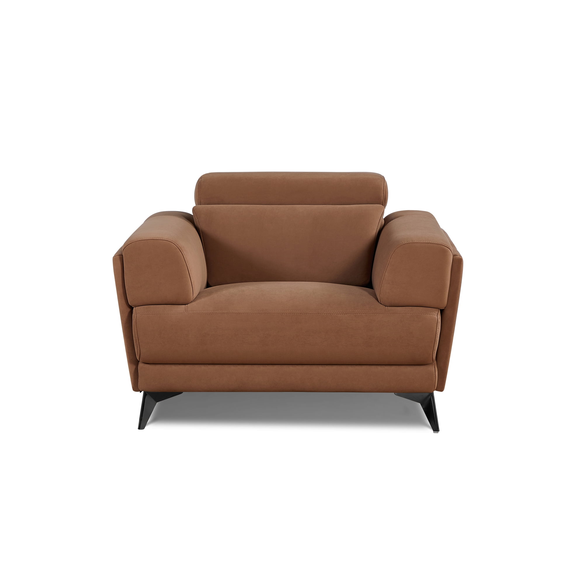 Contemporary Living Room Chair with Adjustable Headrest, Brown
