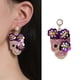 thumbnail image 2 of Halloween Skull Earrings with Zirconia and Glitter Flower Accent Fashion Trendy Studs Adornment for Costume Parties, 2 of 5