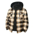 thumbnail image 5 of Dovford Men's Flannel Shirt Jacket Fleece Sherpa Lined Plaid Jackets Coat Full Zip Up Hoodie Winter Outwear, 5 of 5