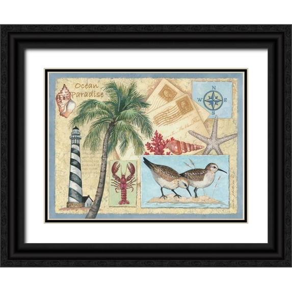 Phillips, Anita 18x15 Black Ornate Wood Framed with Double Matting Museum Art Print Titled - Ocean Paradise