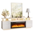 thumbnail image 6 of Ktaxon Modern TV Stand with 36" Fireplace, 70" High Gloss Entertainment Center with LED RGB Light for Living Room, 12 Colors Flames Electric Fireplace Mantel, White, 6 of 7