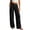 Black, variant on Linen Pants for Women Wide Leg Drawstring Barrel Palazzo Casual Summer Beach Vacation Boho Baggy Breathable Trousers (White/XXL)