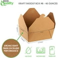 thumbnail image 2 of [200 PACK] Take Out Food Containers 45 oz Kraft Brown Paper Take Out Boxes Microwaveable Leak and Grease Resistant Food Containers - To Go Containers for Restaurant, Catering - Recyclable Lunch Box #8, 2 of 3