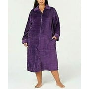 Miss Elaine Textured Fleece Long Zip Robe, Choose Sz/Color Title: 1X/Plum
