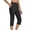Black, variant on Women's Plus Size Capri Leggings with Pockets High Waisted Stretchy for Casual Wear & Workout