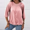 thumbnail image 5 of Women Blouses Womens Button down Shirts Short Sleeve Teacher Graphic Tees for Womens Short Sleeve Tunic Tops for Leggings Long Blouses Women Dressy Long Athletic Top Ladies Dress Tops Pink M, 5 of 8