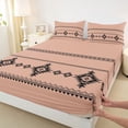 thumbnail image 4 of Erosebridal Boho Tribal Geometric Bed Sheets,Ancient Bohemian Aztec King Sheets For Adult,Orange Black 4 Pieces, 4 of 6