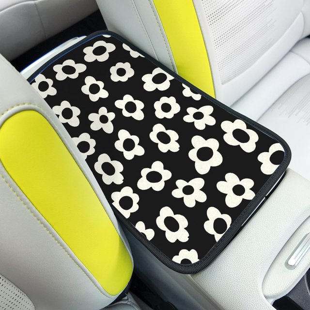 Adastrah Funda Para Consola Central De Coche, Diseño De Flores Blancas, Para Consola Central De Coche, Protector Para Reposabrazos Para Vehículo, Suv, Camión, Coche