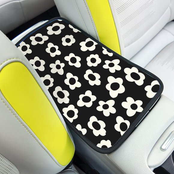 Adastrah Funda Para Consola Central De Coche, Diseño De Flores Blancas, Para Consola Central De Coche, Protector Para Reposabrazos Para Vehículo, Suv, Camión, Coche