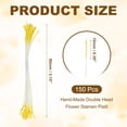 thumbnail image 2 of Uxcell 10mm Double Heads Flower Stamen, 150 Pcs Artificial Flower Pistil Matt for DIY Christmas Decoration, Yellow, 2 of 6