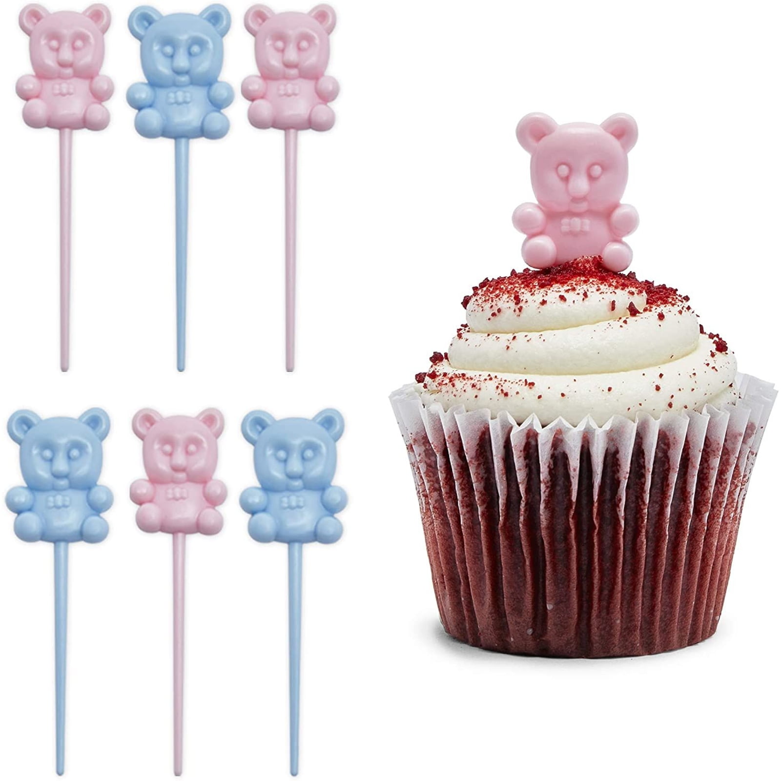 12 Teddy Bear Cupcake Toppers Tea Party Cake Baby Shower Birthday Gender Neutral