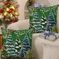 thumbnail image 2 of Christmas Tree Pillow Covers 18x18 Set of 2 Green Xmas Tree Winter Snow Print Decorative Outdoor Pillowcases Christmas Farmhouse Holiday Decorations Throw Cushion Case Decor for Couch Sofa Bed, 2 of 6
