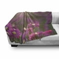 thumbnail image 2 of Floral Soft Flannel Fleece Throw Blanket, Close Shot of Flowers Scene with the Sunburst, Cozy Plush for Indoor and Outdoor Use, 50" x 60", Fuchsia Multicolor, by Ambesonne, 2 of 5