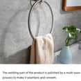 thumbnail image 3 of 1pc, Round Punch-free Stainless Steel Towel Ring, Black Bathroom Toilet Towel Hanger, Hanging Ring, 3 of 4
