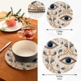 thumbnail image 3 of FREEAMG Blue Evil Eyes Trivets Pot Holders Set of 2 Decoration Potholders for Kitchens Pure Cotton Thread Weave Trivets,Hot Pads for Kitchens,Coasters,Placemats,Spoon, 3 of 7