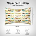thumbnail image 6 of Easygdp Colorful Mustache Pillowcase 20×30 inches, Throw Pillowcase with Invisible Zipper for Bedroom, Sofa, Office, 6 of 8