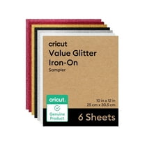 Cricut Glitter Iron-On Craft Vinyl Sheets, 10 x 12 in, Multicolor, 6 Count