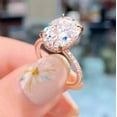 thumbnail image 2 of 1Ct Lab Created Diamond Oval Cut Women's Fancy & Pretty Engagement Ring In 14k Rose Gold Plated, 2 of 5