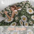 thumbnail image 4 of 3 Piece White Daisies Duvet Cover Set Full Size,Microfiber Comforter/Quilt Cover with Corner Ties and 2 Pillowcases,Farmhouse Botanical Flowers Leaves Green All Season Bedding with Zipper Closure, 4 of 8