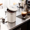 thumbnail image 4 of Stainless Steel Coffee Canister - 22 oz Airtight Coffee Bean Storage Grounds Container Holder with Measuring Scoop, Kitchen Food Canister Jar for Cereal, Sugar, Tea, Flour, Gifts(Black L), 4 of 9