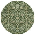 thumbnail image 2 of HomeRoots 603463 8 ft. Green, Tan & Gray Round Floral Washable Indoor & Outdoor Area Rug, 2 of 5
