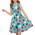 thumbnail image 6 of Ugoldhm Girls Casual Ruffle Dress Boho Dress Sleeveless Cute Print Fit & Flare Dress Summer Outfits Size 4-14, 6 of 7
