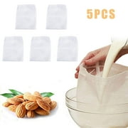 Sac de lait de noix de qualité Agierg 5 pièces Sac de lait réutilisable et passoire alimentaire tout usage