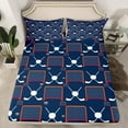 thumbnail image 2 of Manfei Ice Hockey Theme Full Size Sheets 4-Piece, Boys Sport Bed Sheets, Navy Blue Red Sheet Sets, Luxury Bedroom Decor, 2 of 7