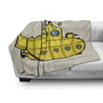 thumbnail image 3 of Yellow Submarine Soft Flannel Fleece Throw Blanket, Retro Grunge Marine Vessel Industrial Nautical Ocean Theme, Cozy Plush for Indoor and Outdoor Use, 50" x 70", Grey Yellow Blue, by Ambesonne, 3 of 6