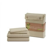 LANE LINEN 100% Organic Cotton Sheets Set, Pure Organic Cotton Long- Staple Percale Weave Ultra Soft Best- Bedding Sheets for Bed, GOTS Certified, Fits Mattress Upto 15in Deep Pocket (Twin, Taupe)