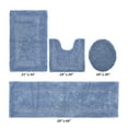 thumbnail image 2 of Better Trends Bath Rug 4 Piece Set 100% Cotton Soft Bathroom Seat Covers, Water Absorbent Reversible Machine Washable for Bathroom Decor Toilet Base Contour Runner Rug Dark Blue Lux Collection, 2 of 4