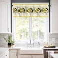 thumbnail image 4 of Bees Summer 3-Piece Kitchen Curtain Set, Rod Pocket Kitchen Curtain Valance and Tiers Set, Washable Drape Window Treatment Set, Honey Stripes Yellow, 4 of 6
