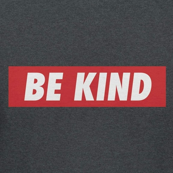 Teelocity Be Kind Red Bar Graphic T-Shirt (3XL - Standard Fit, Charcoal Heather)