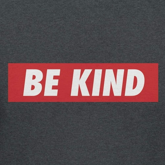 Teelocity Be Kind Red Bar Graphic T-Shirt (3XL - Standard Fit, Charcoal Heather)