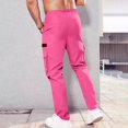 thumbnail image 4 of Mens Cargo Pants Lightweight Baggy Drawstring Athletic Joggers Breathable Quick Dry Outdoor Hiking Pants Zipper Pockets, 4 of 7