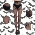 thumbnail image 4 of Women Pantyhose Halloween Stockings Hosiery Fishnet Sheer Pantyhose Breathable Hollow Out Tights for Women, 4 of 4