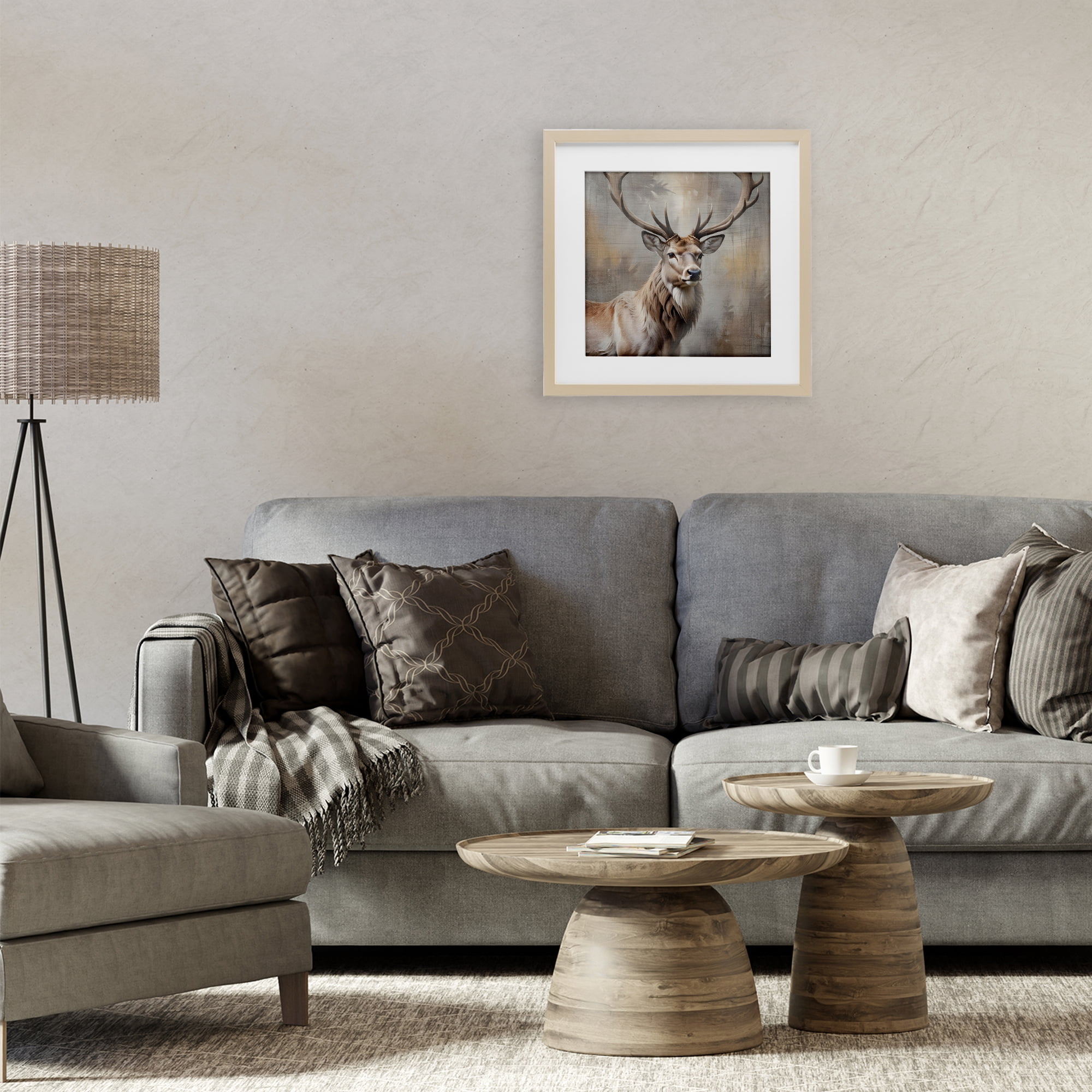 Stupell Industries Rustic Stag with Majestic Glance Birch Framed Print Under Glass, design by Susan Arnot