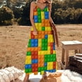 thumbnail image 3 of Brick Art Sleeveless Dress Loose Women's Dress Dresses Luxury Evening Dresses, 3 of 9