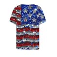 thumbnail image 5 of Shirts for Women under $5 Short-Sleeved V-Neck Independence Day Printing Buttons Casual Blouse Multicolor, 5 of 5