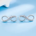 thumbnail image 1 of Pendientes clásicos de circonita cúbica con incrustaciones para mujer, aretes de aguja de plata 925, 8 formas infinitas, joyería de boda, Oorbellen, 1 of 2