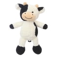 thumbnail image 3 of Peluche de vaca en blanco y negro con forma de flor sonriente, muñeco de ternero sentado, concha de cuero, regalo de cumpleaños, muñeca de trapo para niña, 3 of 6