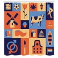 thumbnail image 3 of Ambesonne Amsterdam Shower Curtain, Squares Culture Items, 69"Wx84"L, Multicolor, 3 of 3