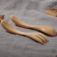 thumbnail image 3 of HEALEEP 2Pcs Wooden Hot Water Compatible Easily Washable Khaki 11.8*0.39*0.39in Toddler Cutlery, 3 of 8