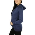 thumbnail image 3 of ToBeInStyle Women's Long Sleeve Kangaroo Pocket Pullover Hoodie - Heather Navy - Small, 3 of 5