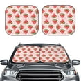 thumbnail image 2 of Saiise Hand Drawn Watermelon for Foldable Car Sun Shades (2-Pack) Offer Sun Protection with an Easy-fold Design for Convenient Windshield Shading-Large, 2 of 6