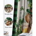 thumbnail image 3 of St Patricks Day Blackout Curtains for Bedroom Living Room Darkening Curtains 54 Inch Long Farmhouse Watercolor Dogs Green Shamrock Short Curtain for Small Window Treatment Grommet Drapes 42"x54"x2, 3 of 9